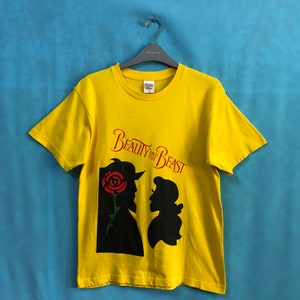 VENDITA!! Maglietta del film La Bella e la Bestia VTG rara colorazione piccola #A1