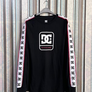 MEGARARE!!VTG dcshoecousa dc shoe co usa crewneck striped sleeve big logo large #A2