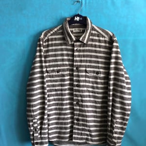 RARE!!VTG global work shirt prisoner style est 1994 quality garment medium #1496