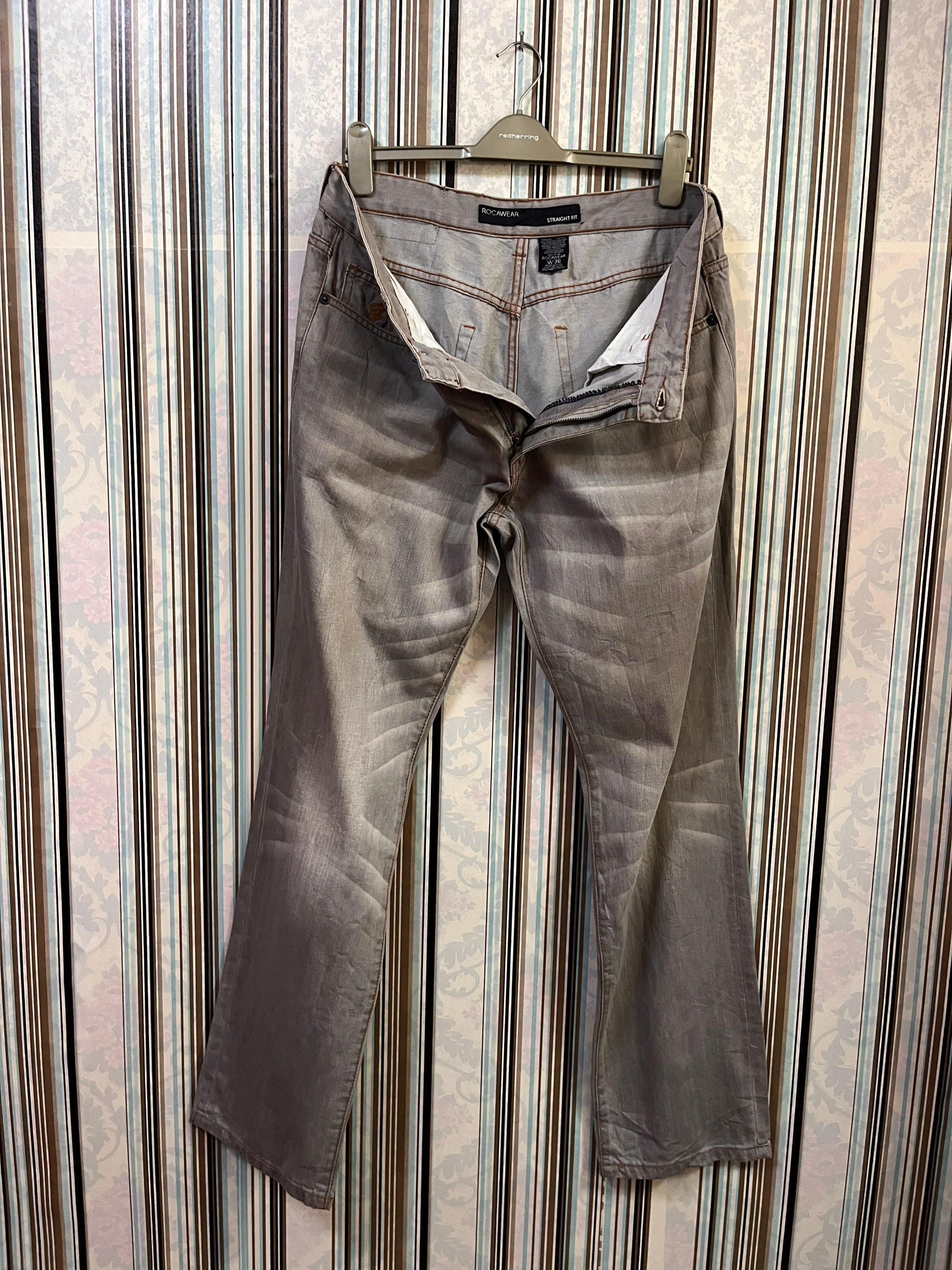 Jean Droit Homme Rocawear Vert Olive - Denim Brut - Taille W36 - 100% Coton