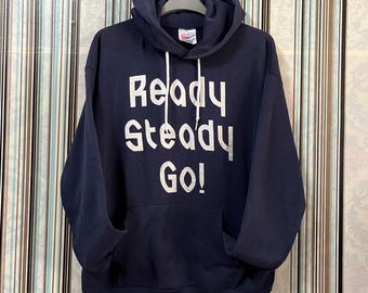 Vintage Ready Steady Go Hoodie Worn by Graham Coxon Blur 