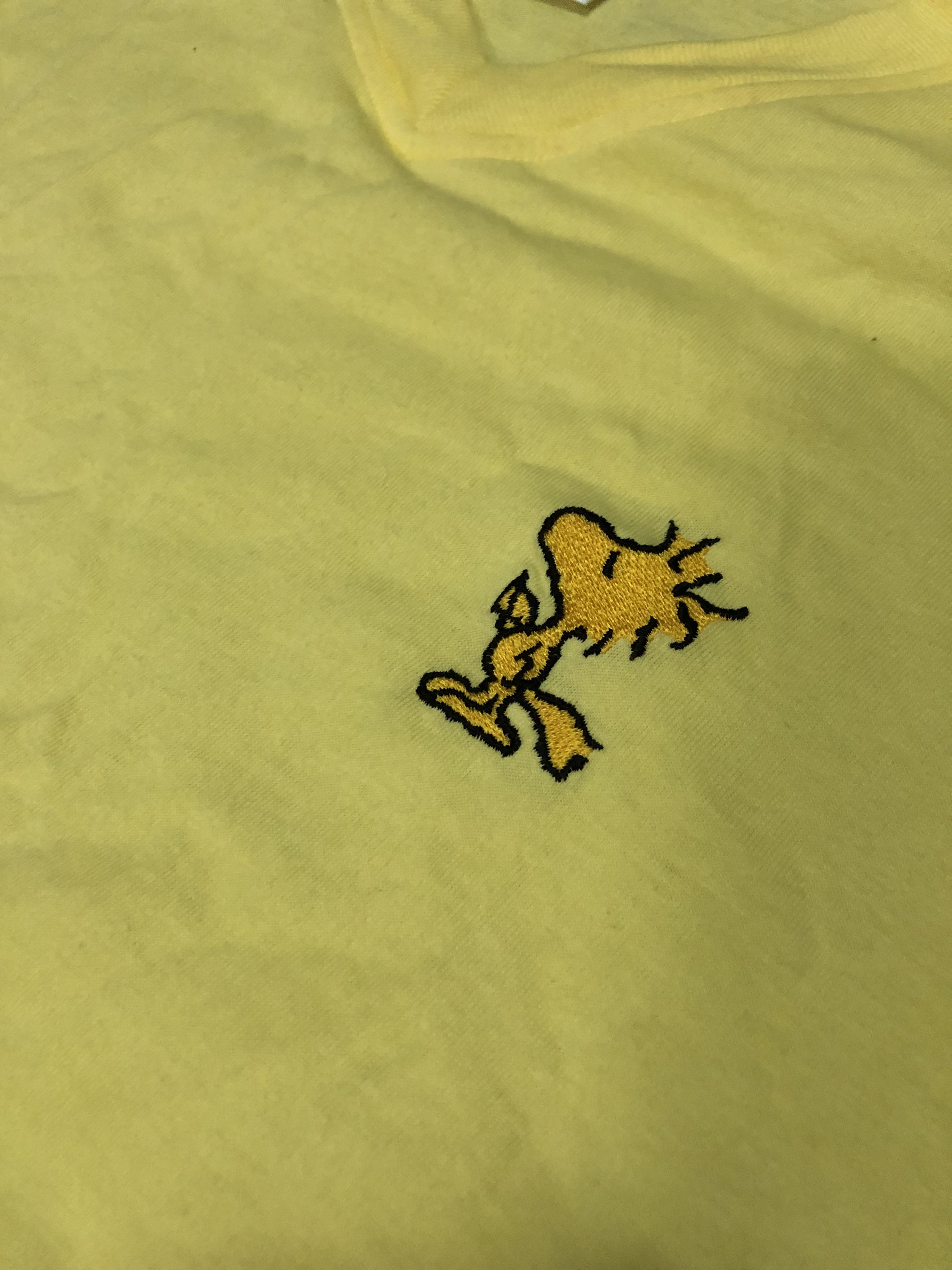 RARE!! VTG Snoopy Peanuts Woodstock Embroidery V Neck Cool