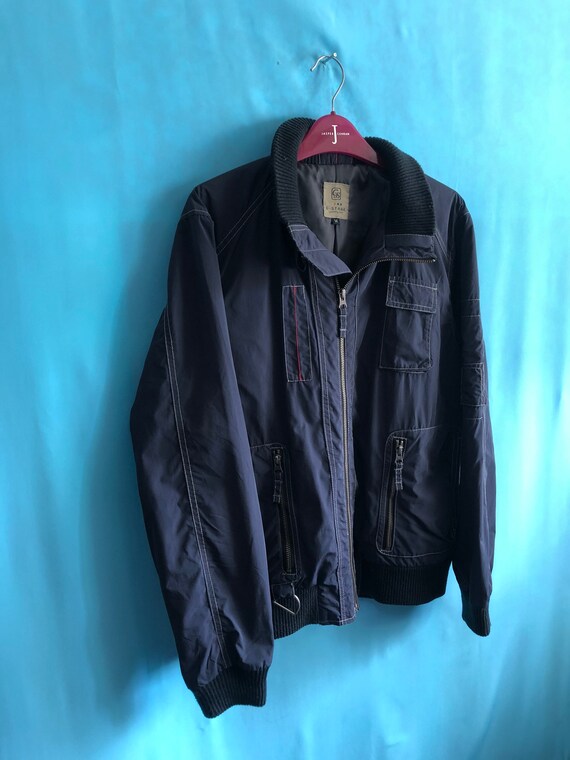 SALE!!VTG g- stage comming man jacket tactical bomber navy zipper medium #1394 View 3