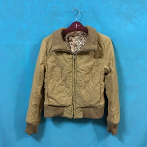 VTG MICHEL KLEIN mk quilted fur reversible jackets coats bomber size 160 #387