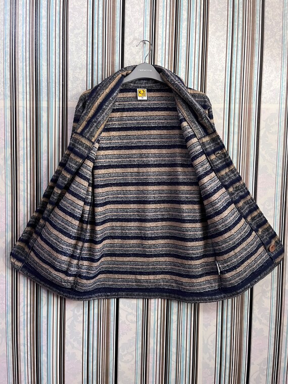 SALE!!VTG hang ten fleece striped button-wood poc… - image 4