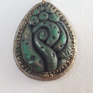 Sculpted necklace, handmade from polymer clay