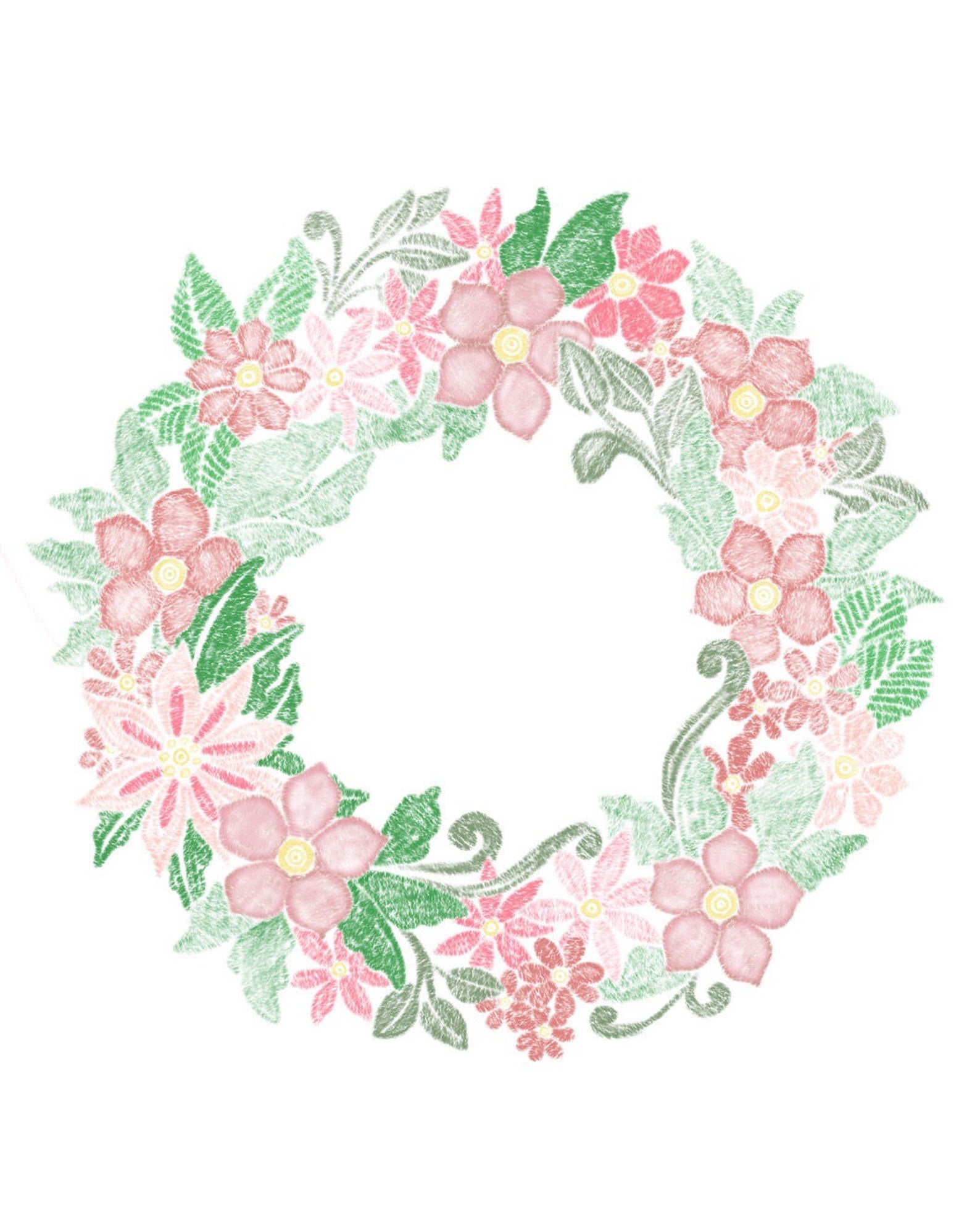 Wreath Printable - Floral Wreath - Digital Download - Floral Wreath ...