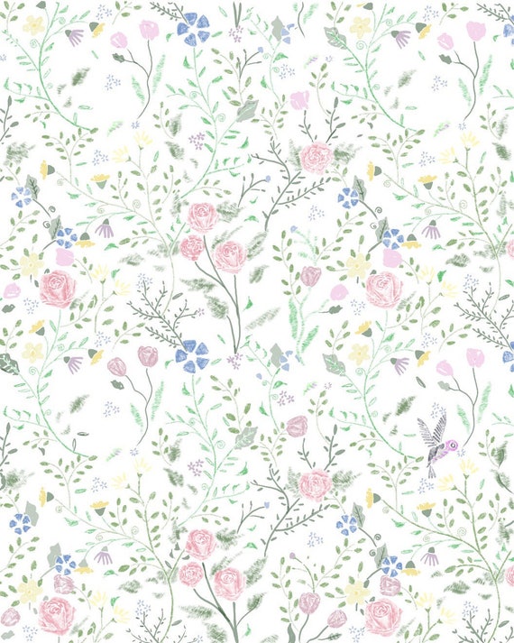 Floral Printable Floral Background Clipart Floral Etsy