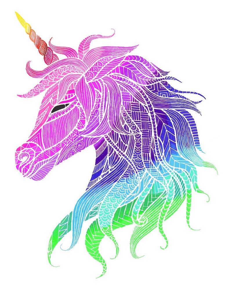 Unicorn Printable Unicorn Digital Download Rainbow Unicorn Print Unicorn  Love Unicorn Art Unicorn Lover Gift Colorful Unicorn 