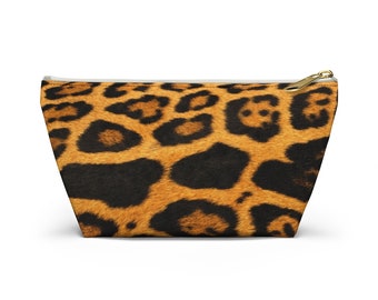Leopard Print Pouch Leopard print Makeup Pouch Cosmetic Bag Accessory Bag Pencil Pouch w T-bottom