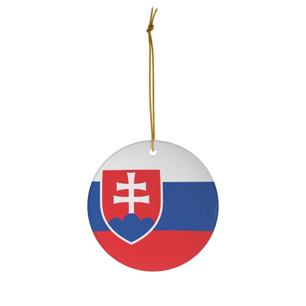 Slovakia Flag Ceramic Ornament, 4 Shapes, One Sided Print