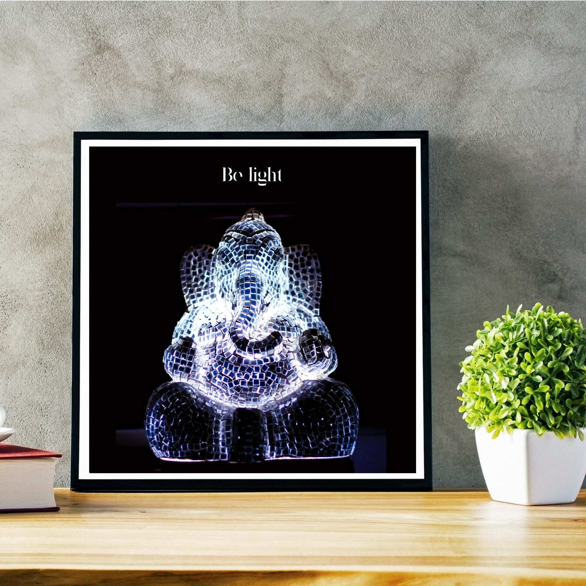 Ganesha wall art ganesha poster be light ganesh picture ganesh print hindu art yoga wall art ganesh ganesha wall decor motivational quote