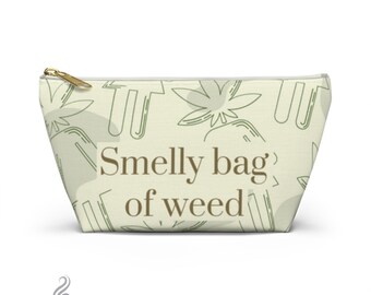 Weed Accessories | Smelly bag of weed Flat bottom zipper pouch with weed pattern | Stash Pouch