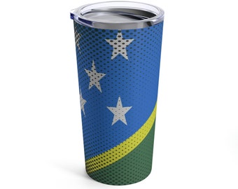 Solomon Islands Flag | Halftone Pattern | 20 oz Stainless Steel Tumbler