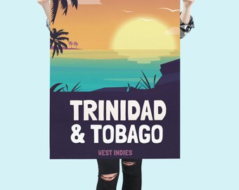 Trinidad and Tobago Wall Art, Trinidad Poster, Morning Beach Scene, Matte Vertical Posters