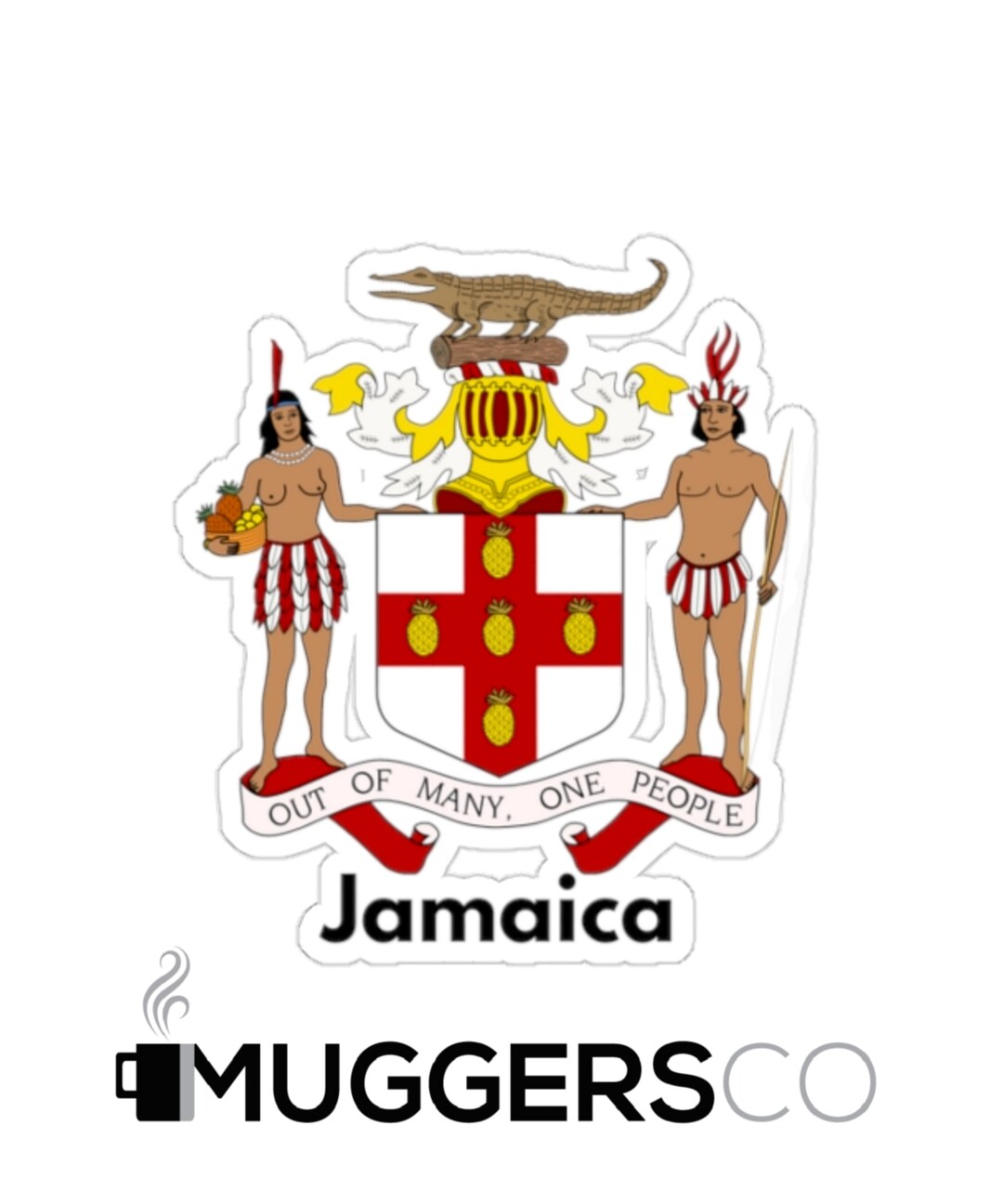 Jamaica Coat of Arms Diecut Stickers Etsy