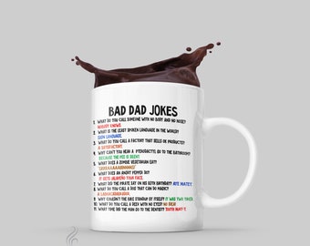 Dad jokes mug Bad dad jokes Dad jokes gift Dad mug Dad gift Funny fathers day gift Daughter to dad Fathers day gift Son to dad birthday gift