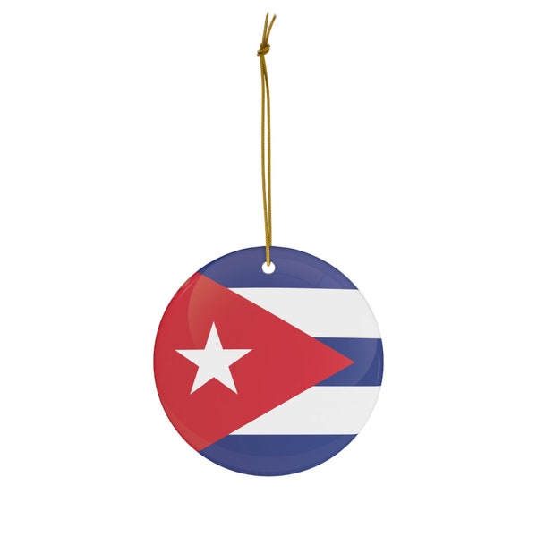 Cuba Flag Ceramic Ornament, 4 Shapes, One Sided Print