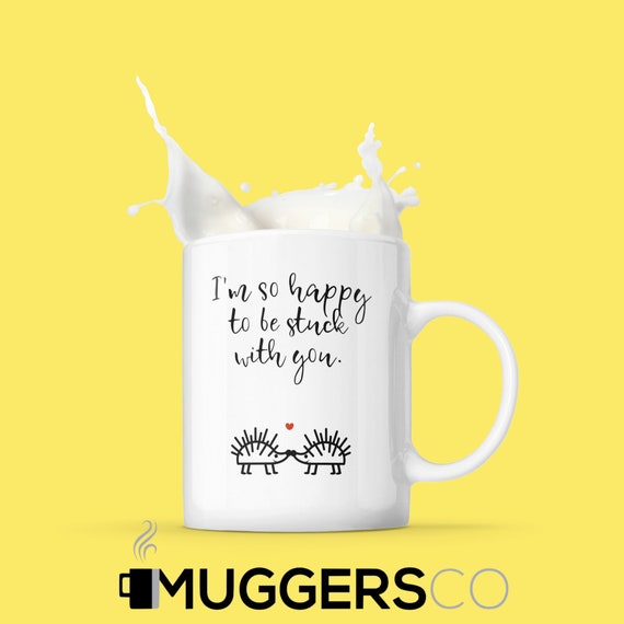 Hedgehog Coffee Mug Funny Romantic Mugs I M Happy To Be Etsy