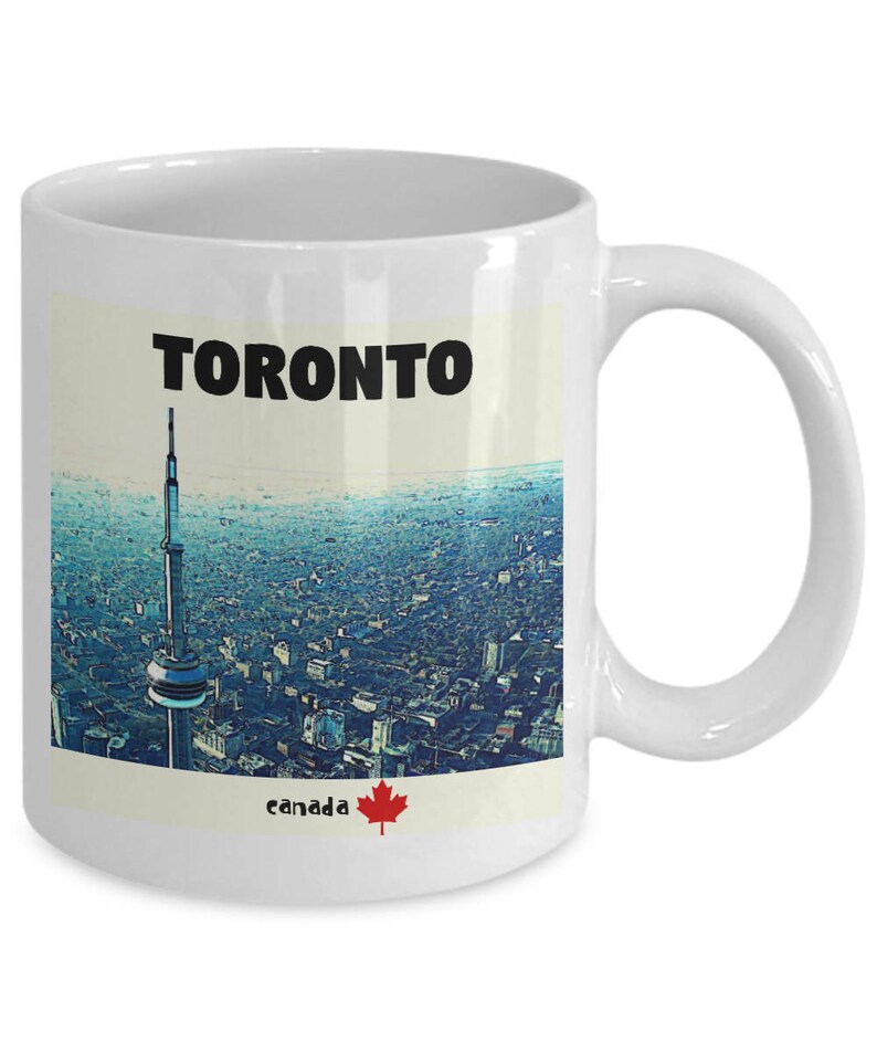 Toronto Canada souvenir coffee mug. Colorful CN Tower Etsy