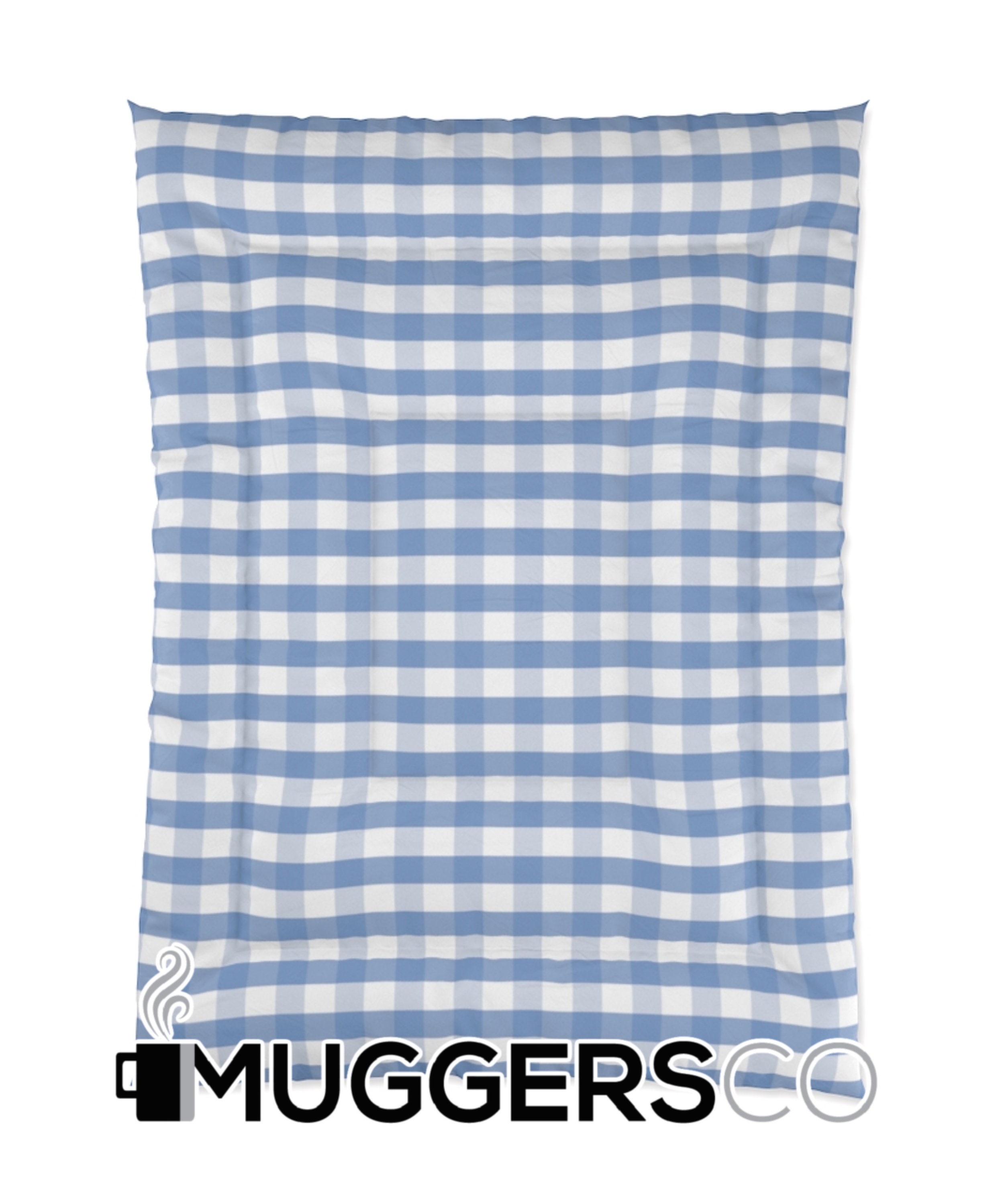 Light Blue Gingham Bedding White and 