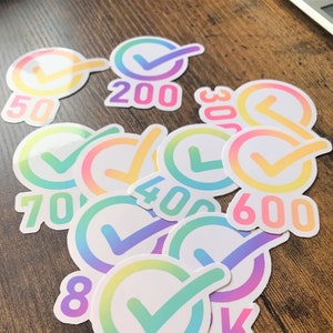 Milestone Achievement, Century Ride Decal Stickers, Rainbow