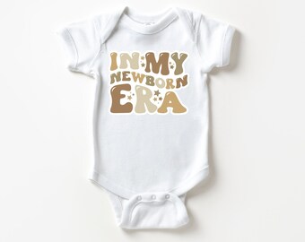 In my Newborn Era, Beige/Tan Baby Bodysuit, Onesie