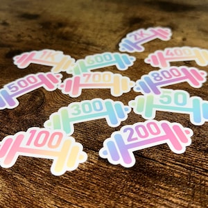 Strength Milestone Achievement, Strength Decal Stickers, Rainbow