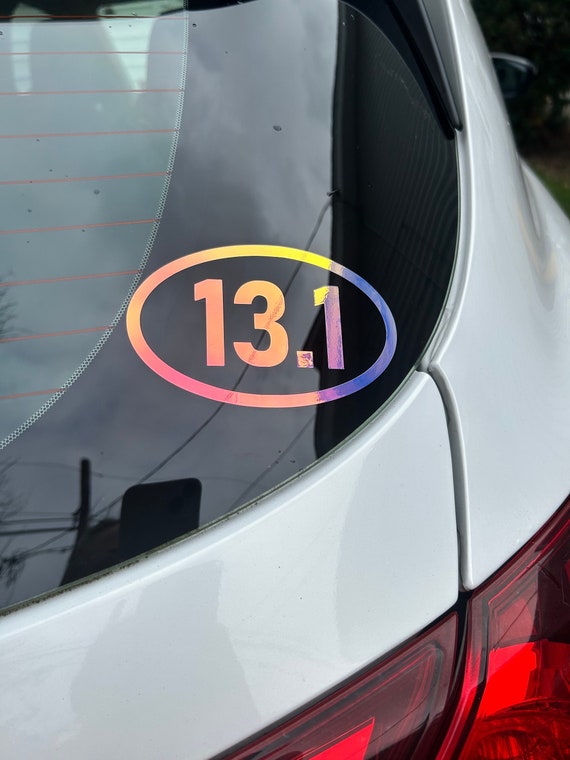 Marathon, Half Marathon Car Decal, Holographic 26.2, Bumper Sticker