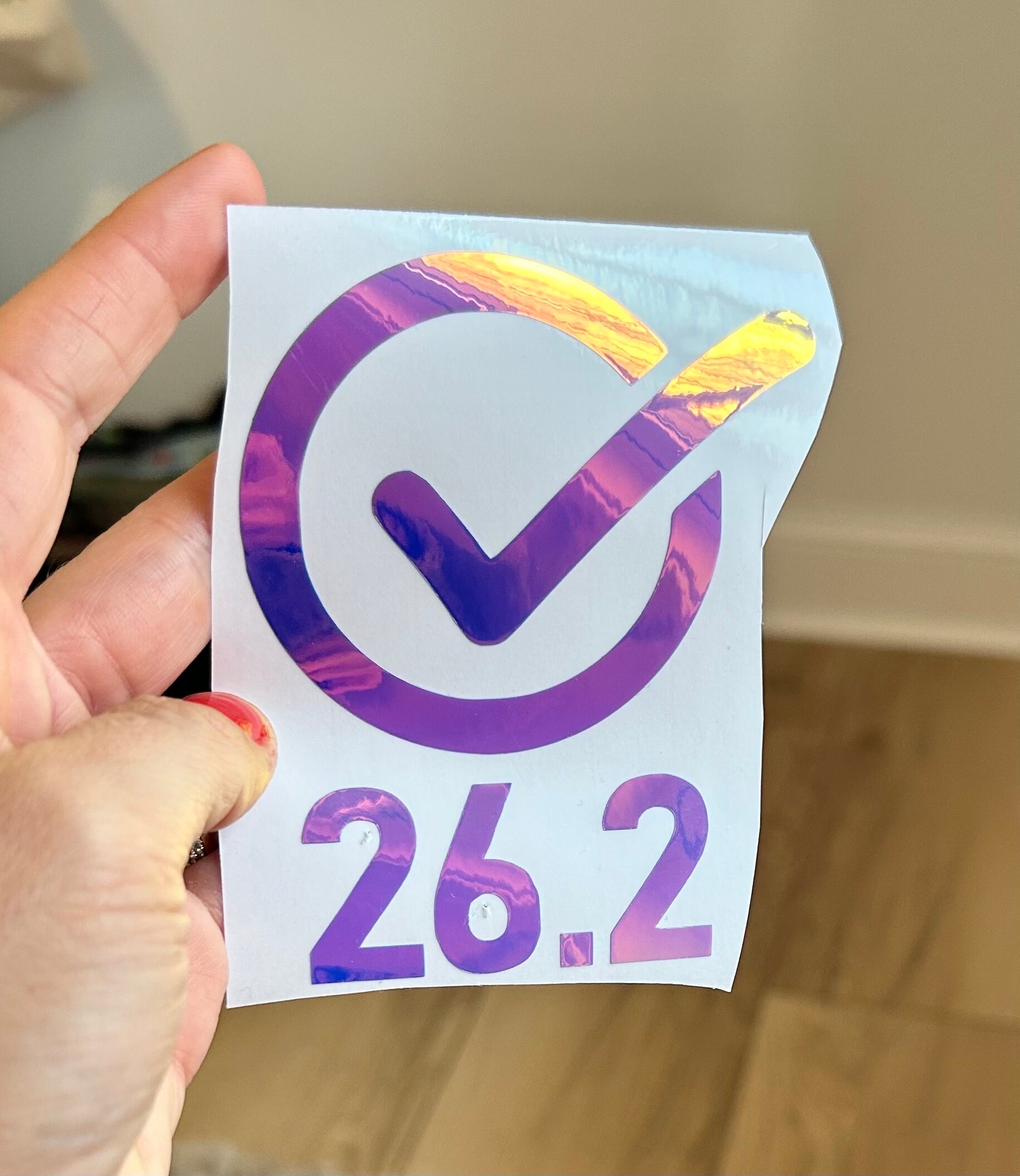 Marathon, Half Marathon, 5K Car Decal, Holographic 26.2, Bumper Sticker ...