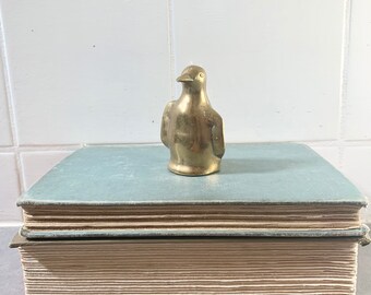 Vintage brass penguin bell - vintage brass bell vintage brass penguin, vintage brass animal, vintage penguin decor, vintage brass bell