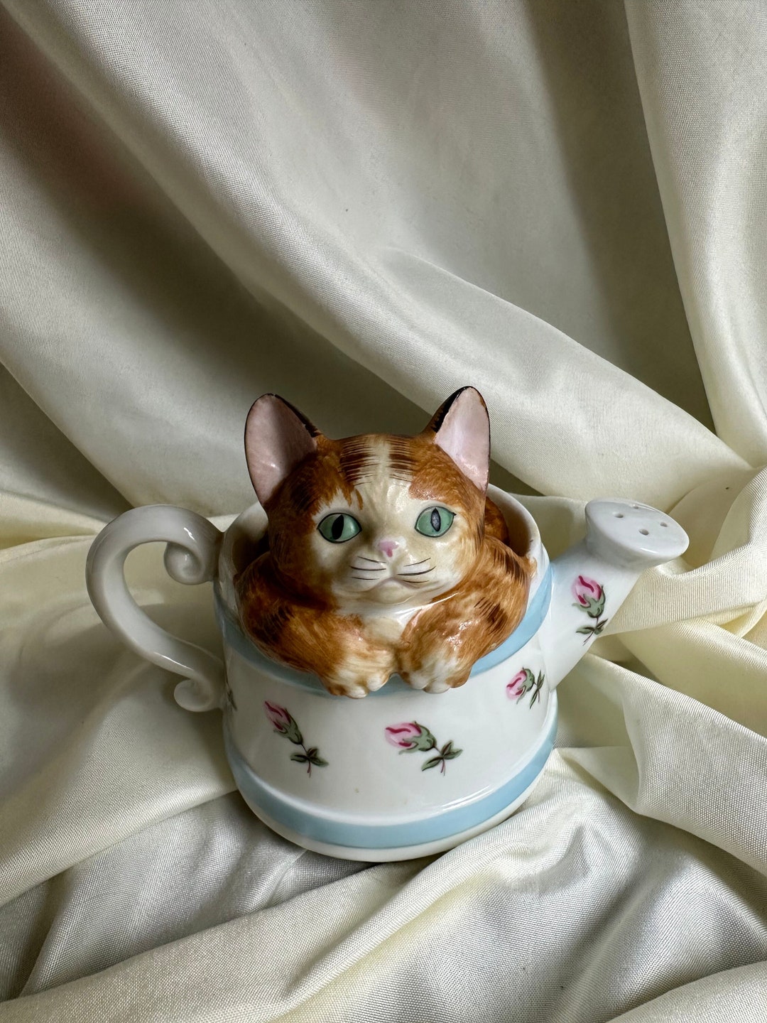 Vintage Cat Music Box Cat in Teapot Music Box Vintage Cat Etsy