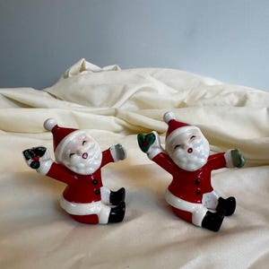 Vintage Napco Santa Kerze Huggers - Vintage Napco Weihnachtsdekor, Kerze Huggers, Santa Kerzenhalter
