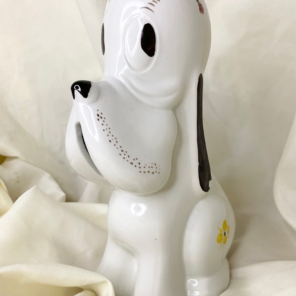 Vintage sad dog ellgreave England bank - Bassett hound dog bank, vintage ceramic dog bank, retro ceramic sad dog, mid century sad dog