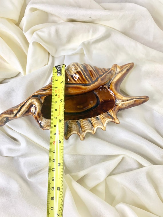 Vintage ceramic shell dish - vintage pottery shel… - image 5
