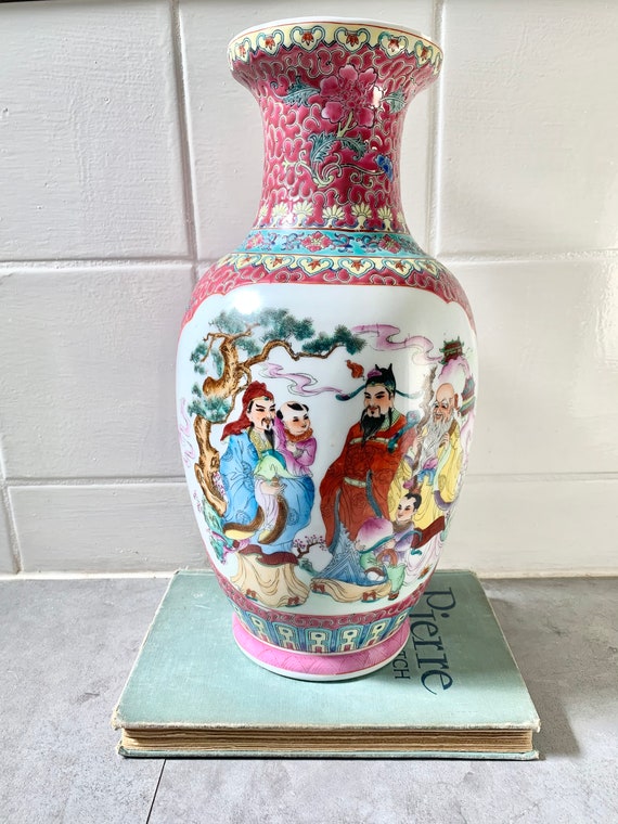 Vintage Famille Rose Bodenvase - Vintage Famille Rose Bodenvase, Vintage chinesische Vase, Vintage chinesische Famille Rose Vase, Famille Rose Bodenvase