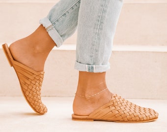 woven mule sandals