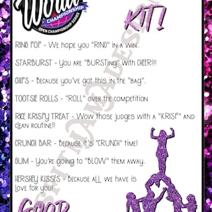 Worlds Cheer Candy Bag Cards