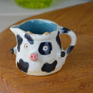 Whimsical Milk Jug, Luna the Cow Cream Jug, Handmade Stoneware Ceramic Cow, Quirky and Cute Ceramics