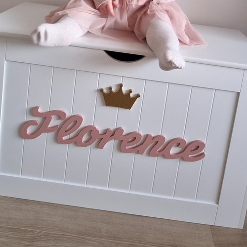 Soft Close Personalised White Wooden Toy Box Perfect for Etsy UK