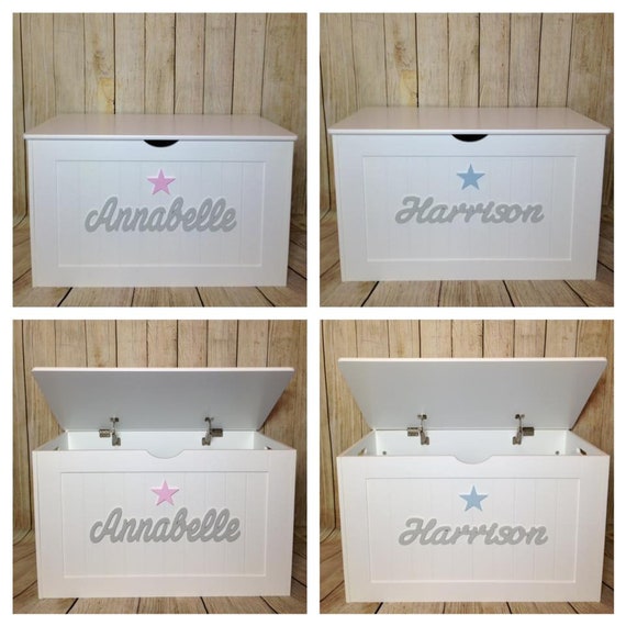 personalised white toy box