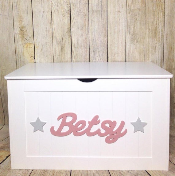 Toy Box Personalised Wooden Large Custom Bespoke White Nursery Etsy UK