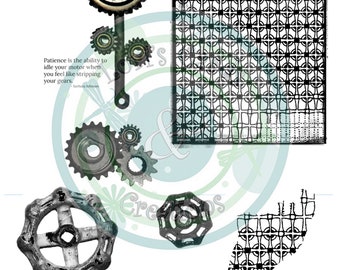 Grungy Industrial Digital Stamp set (Digital Download)