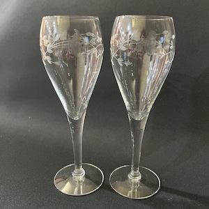 Princess House Crystal Heritage Tulip Champagne Stemware. Vintage Crystal Glass. Princess House Stemware.