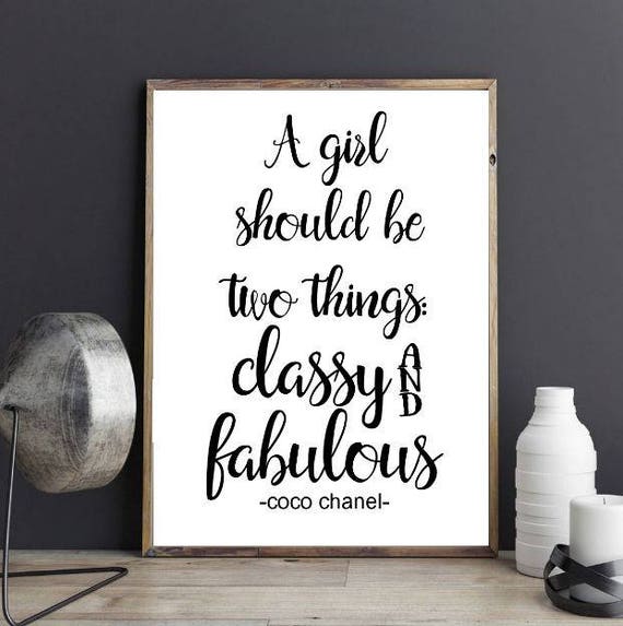 Para Imprimir Cita De Coco Chanel Una Chica Debe Ser Dos Etsy