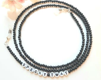 Personalized Beaded Glasses Chain: Custom Word, Name Spectacle Holder