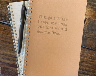 Kraft Spiral Notebook, Lined Pages, Thick Paper (5.5 x 8.3 inches)