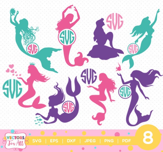 Download Items similar to Mermaid SVG File Mermaid Monogram SVG ...