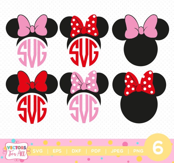 Download Minnie Mouse Ears Monogram SVG Minnie SVGs Monogram Font ...