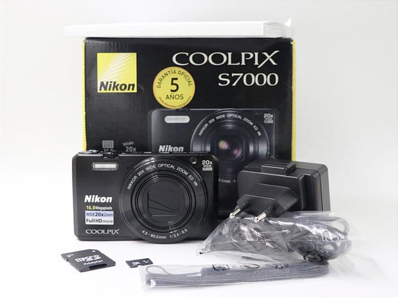 Nikon Coolpix S7000 Black With Box Vintage Digital Camera. Point 